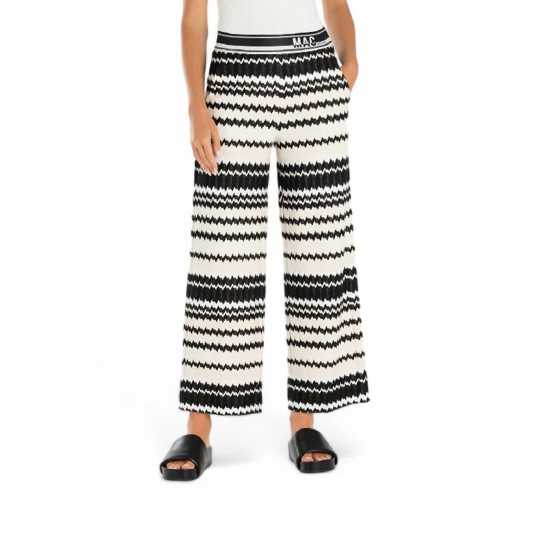 Chic Style, Always In Vogue Palazzo Cropped Pant In Soft Vanilla Cream Jacquard