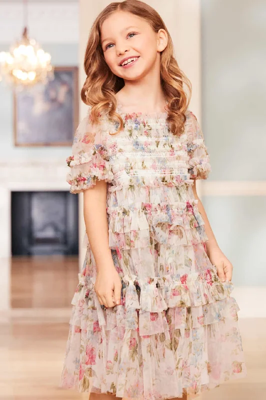 Women's Clothing Boutique Floral Fantasy Smocked Kids Dress