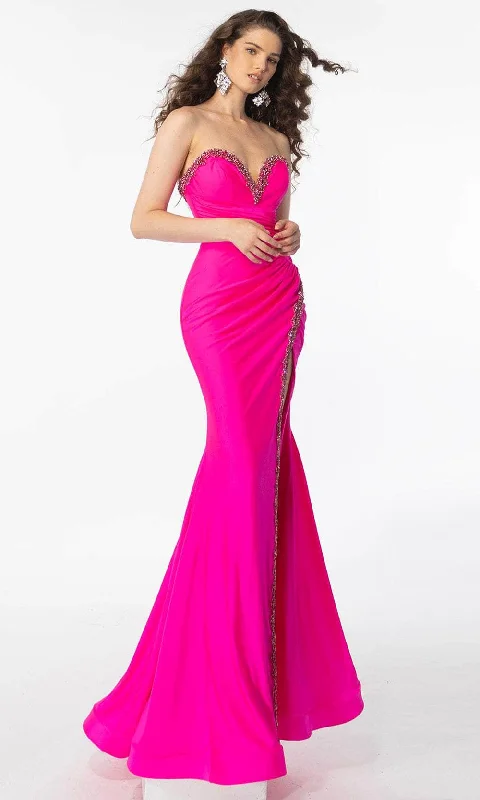 Trend Alert Ava Presley 39290 - Strapless Beaded Trim Prom Gown