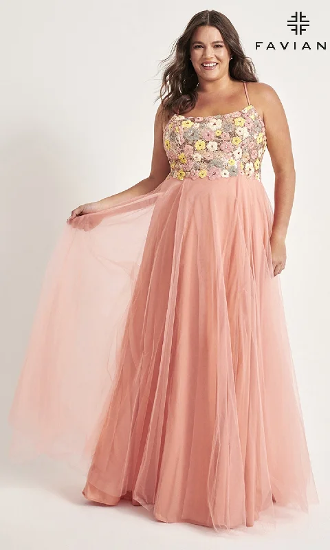 Clothes Sales Faviana Floral Plus-Size Long Prom Dress 9557