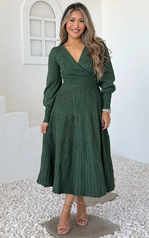 Seasonal Sale Toska Knit Midi Dress - Emerald