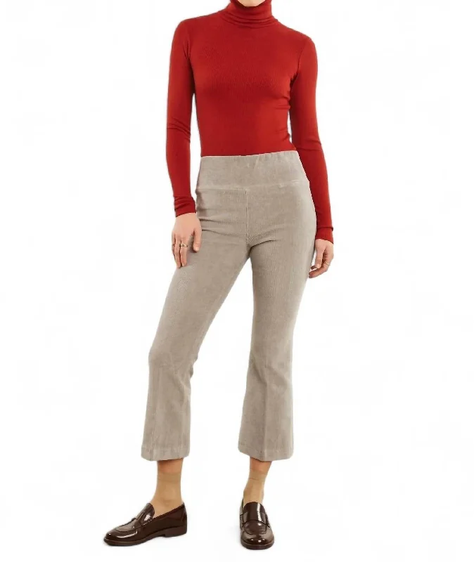 Flash Sale Online Crop Flare Corduroy Pant In Grey