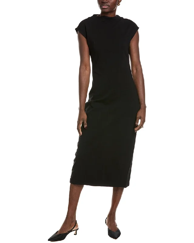 Cutting Edge Fashion Vince Camuto Mock Neck Midi Dress