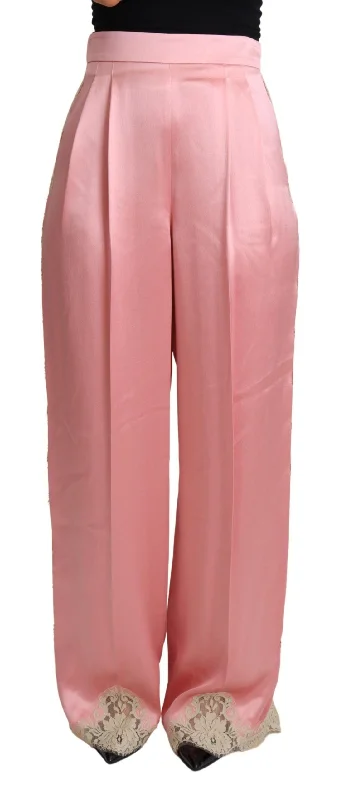 Cool Prices Dolce & Gabbana Silk Blend Satin Wide-Leg Pants in Women's