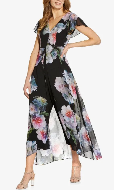 Trending Items Adrianna Papell AP1D104440 - Floral V-Neck Jumpsuit