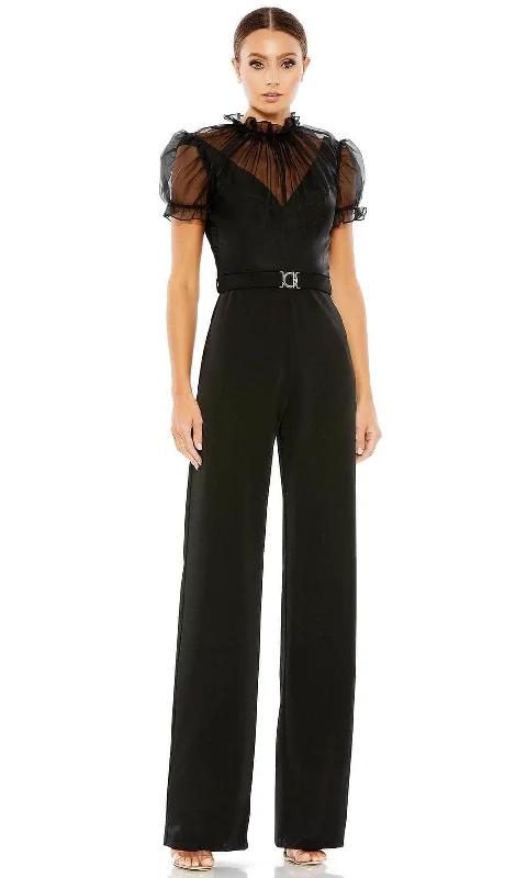 Imeless Style Ieena Duggal 26621 - Sheer Yoke Jumpsuit