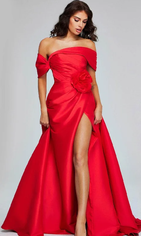 Sales Clothes Jovani 40832 - Rosette Slit Evening Gown