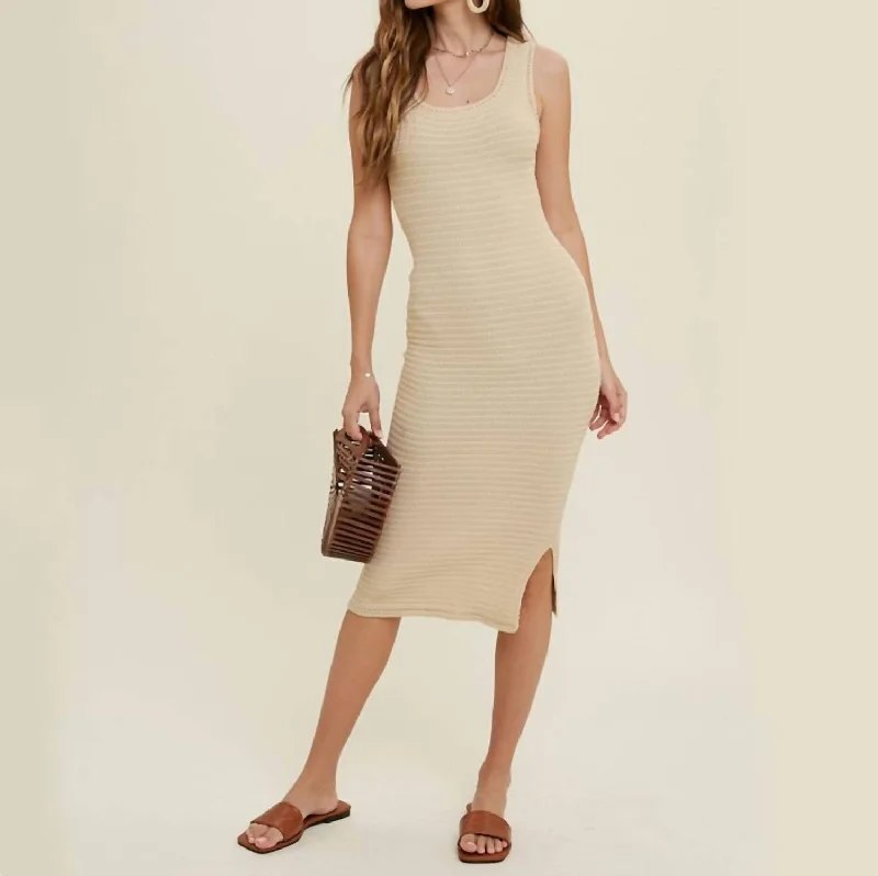 Limited Time Offer Sweater Tank Midi Dress In Natural