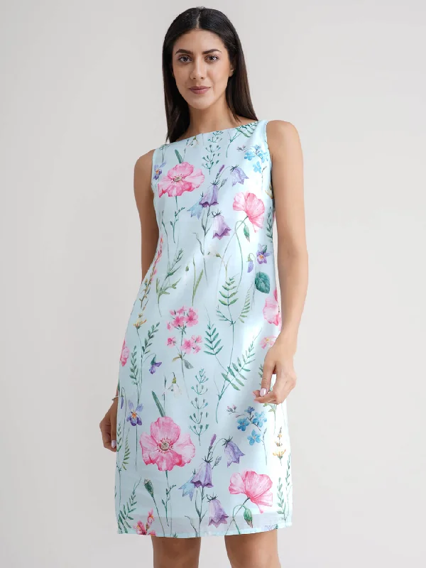 Trend Alert Chanderi Floral Dress - Sap Green