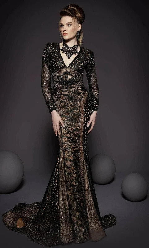 Enjoy Discount MNM Couture 2468 - Edgy-Style Laced Evening Gown