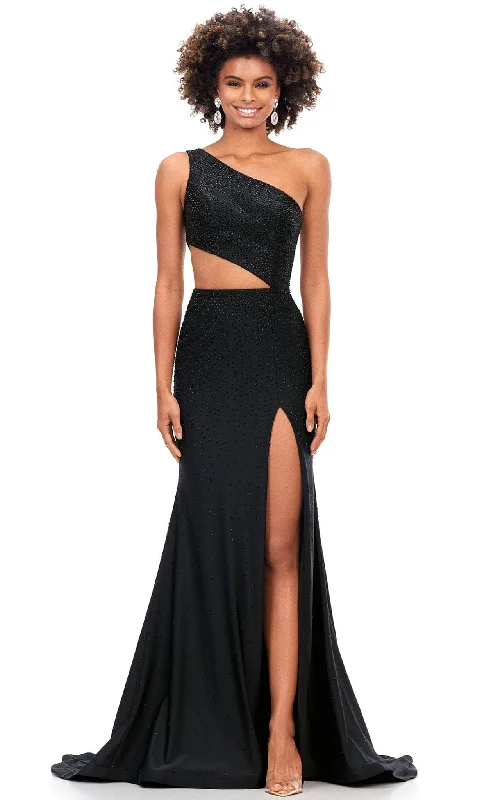 Latest Fashion Ashley Lauren 11337 - Asymmetric Neck Mermaid Prom Gown