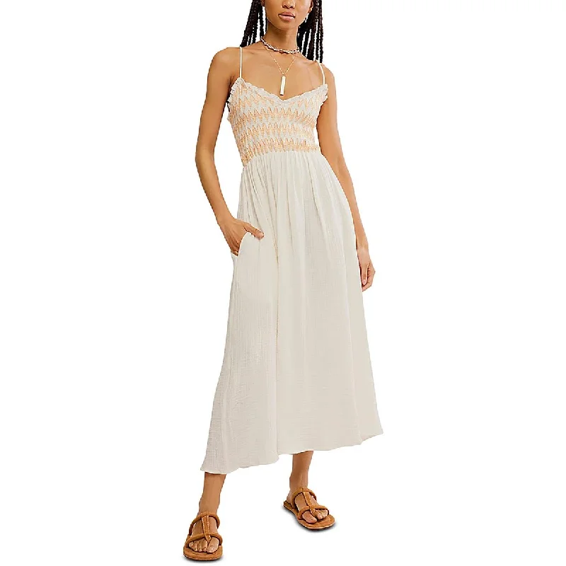 Everyday Fashion Womens Cotton Adjustable Straps Midi Dress