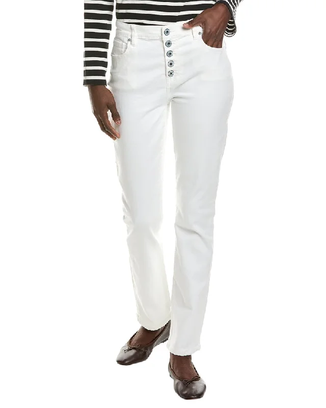 Trendy Women's Wear cabi Button Fly White Straight Jean