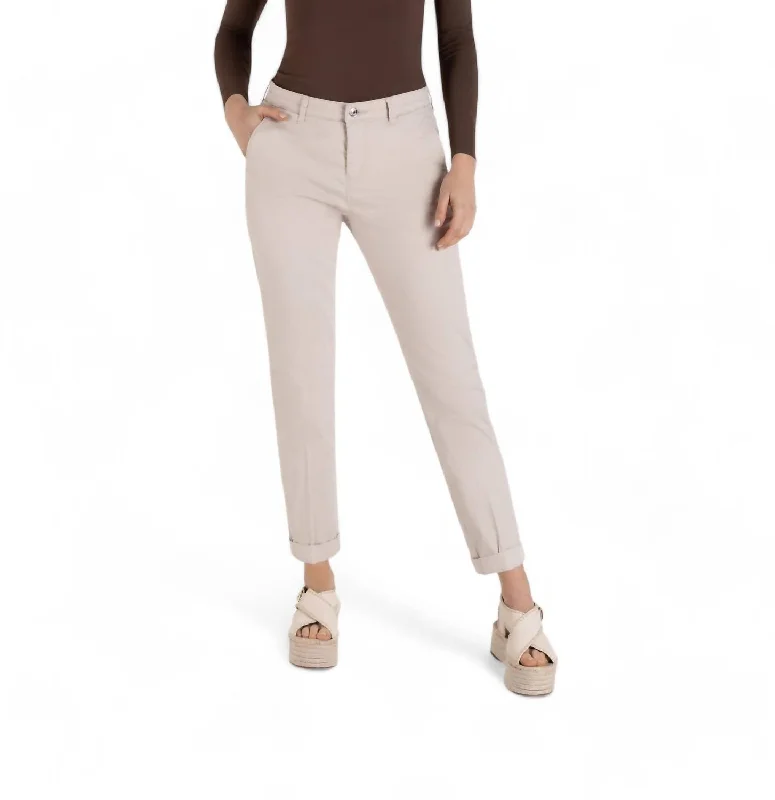 Effortless Chic Apparel Chino Turn Up Pant In Ivory