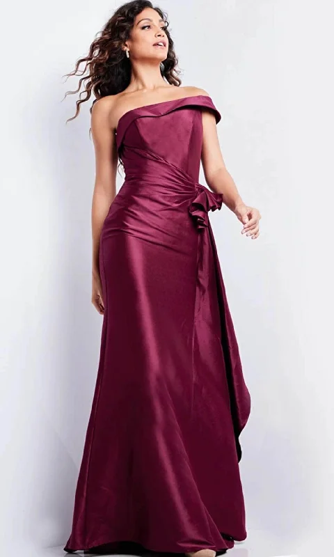 Urban Femme Streetwear Jovani 25831 - Straight Ruched Waist Evening Gown