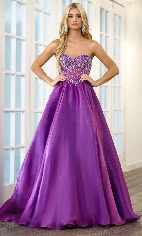 Casual Chic Ava Presley 28588 - Rhinestone Embellished Strapless Ballgown