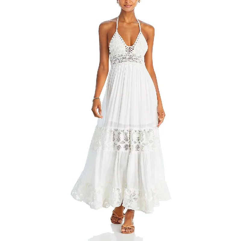 Fashion Sale Womens Crochet Eyelet Maxi Dress