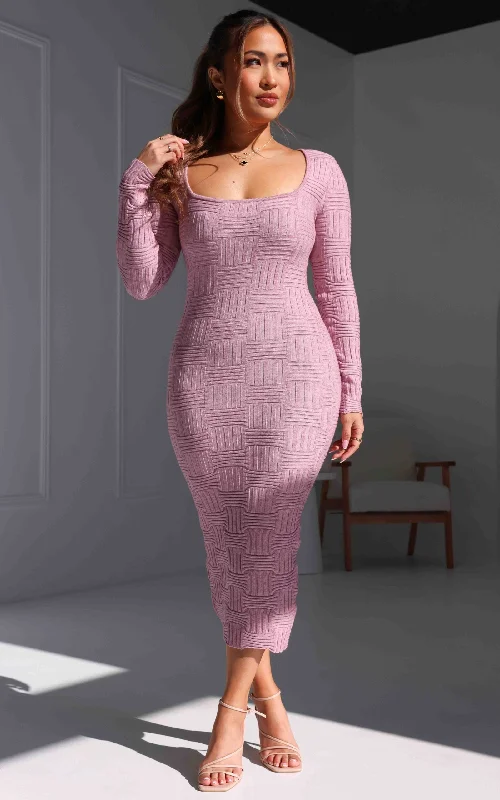 Women's Clothes Miya Knit Midi Dress - Pink Marle