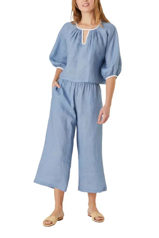 Flash Sales This Week Linen Travel Pants In Chambray