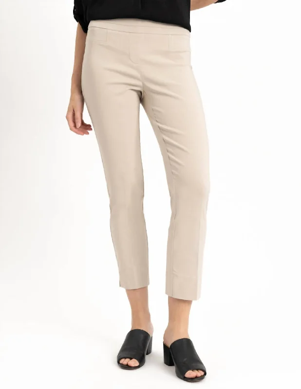 Unleash Your Fashion Woven Pocket Ankle Pants In Cashew