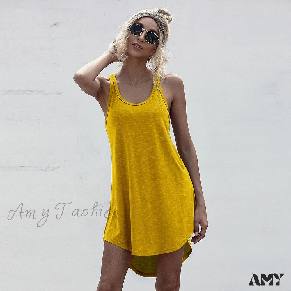 Best Online Clothing Boutiques Amy Fashion - Off Shoulder Asymmetrical Cotton Mini Dress