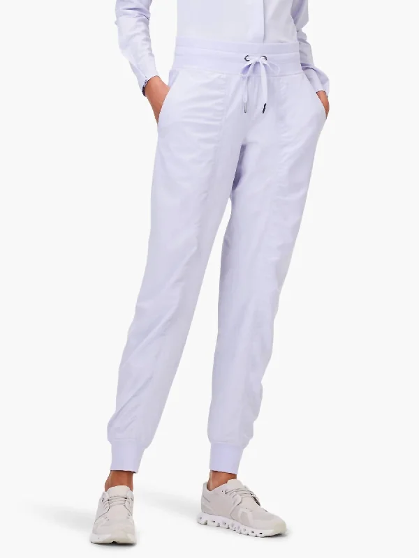 Timeless Elegance Redefined Tech Stretch Ruched Jogger In Wisteria Heather