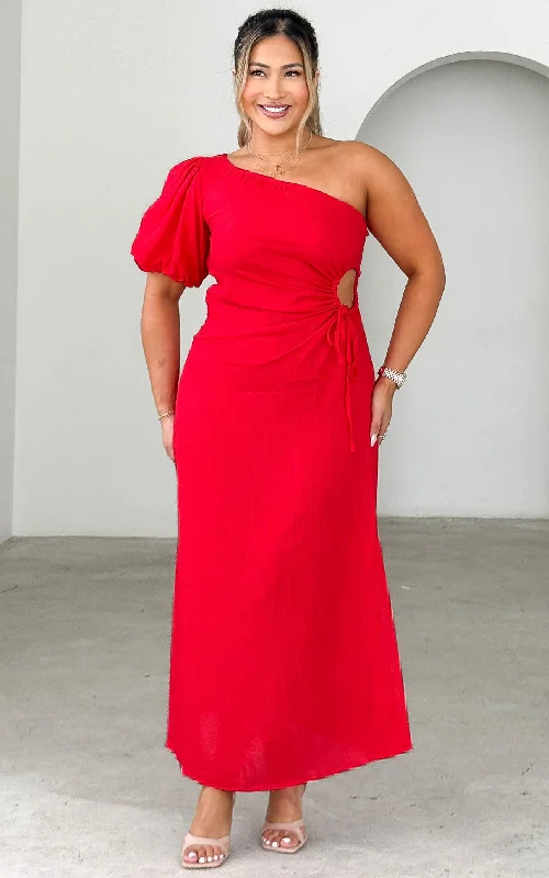 Glamorous Evening Wear Gia Maxi Dress - Red