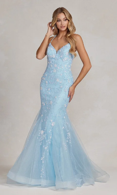 Clothing Sales V-Neck Mermaid Prom Dress with Floral Sequin Print