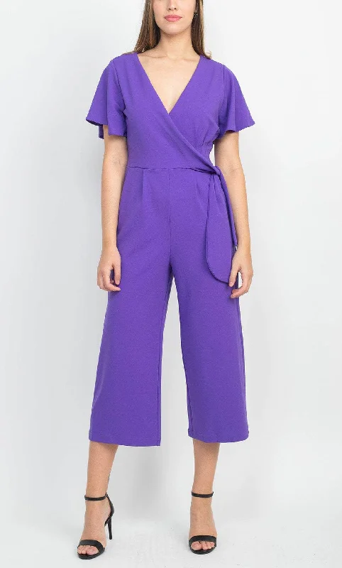 Clothing Sales Tahari ASL 2AM503 - Short Sleeve V-Neck Jumpsuit