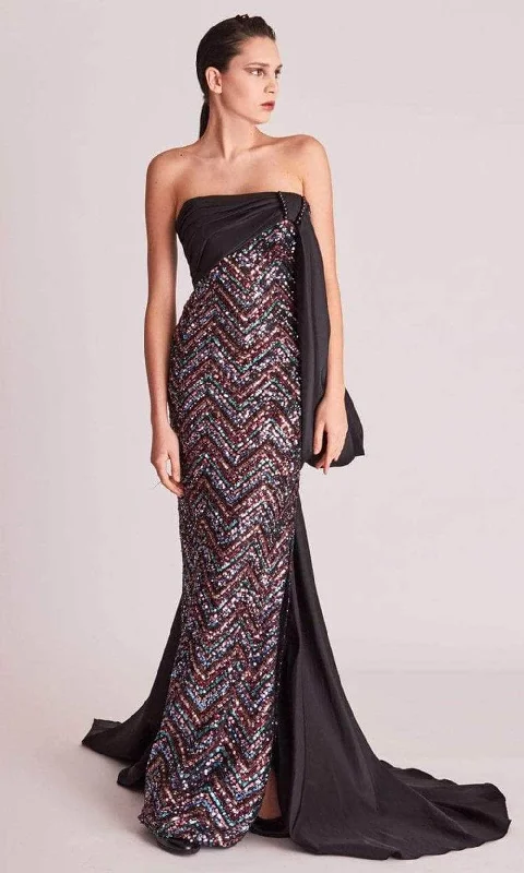 Latest Trends Gatti Nolli Couture OP5747 - Strapless Zigzag Sequin Evening Gown