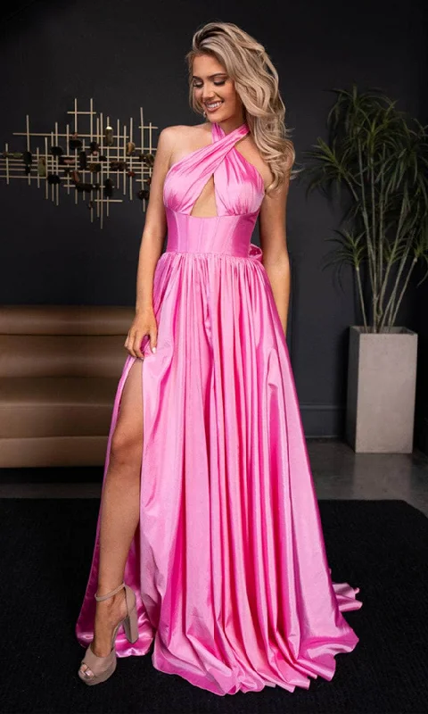 Online Clothing Boutiques Rachel Allan 70689 - Sleeveless Halter Prom Gown