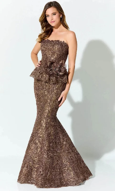 Casual Chic Ivonne D ID921 - Strapless Embroidered Evening Gown