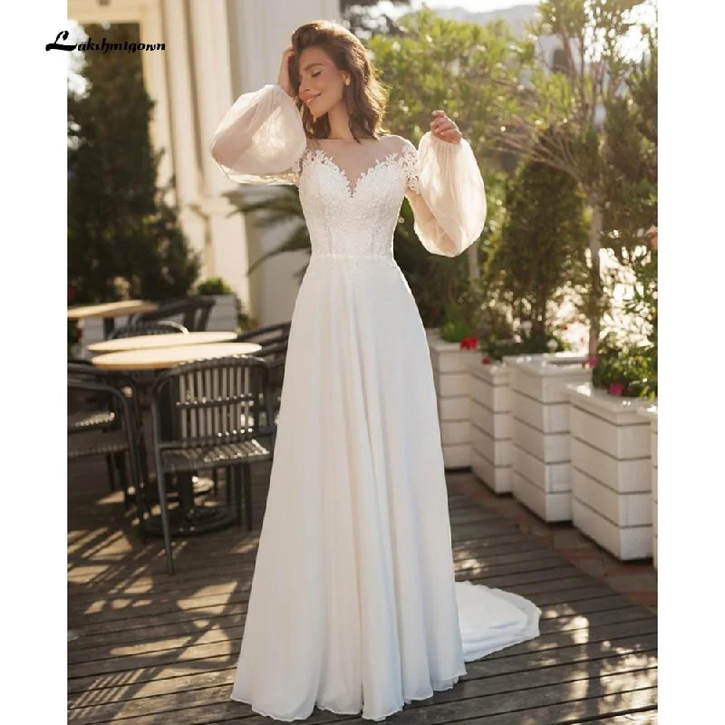 End Of Season Clearance Roycebridal Long Sleeve Lace Beach Wedding Dresses