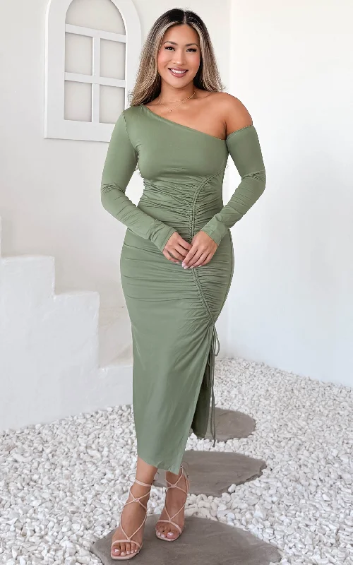 Online Clothing Boutiques Sarah Midi Dress - Sage