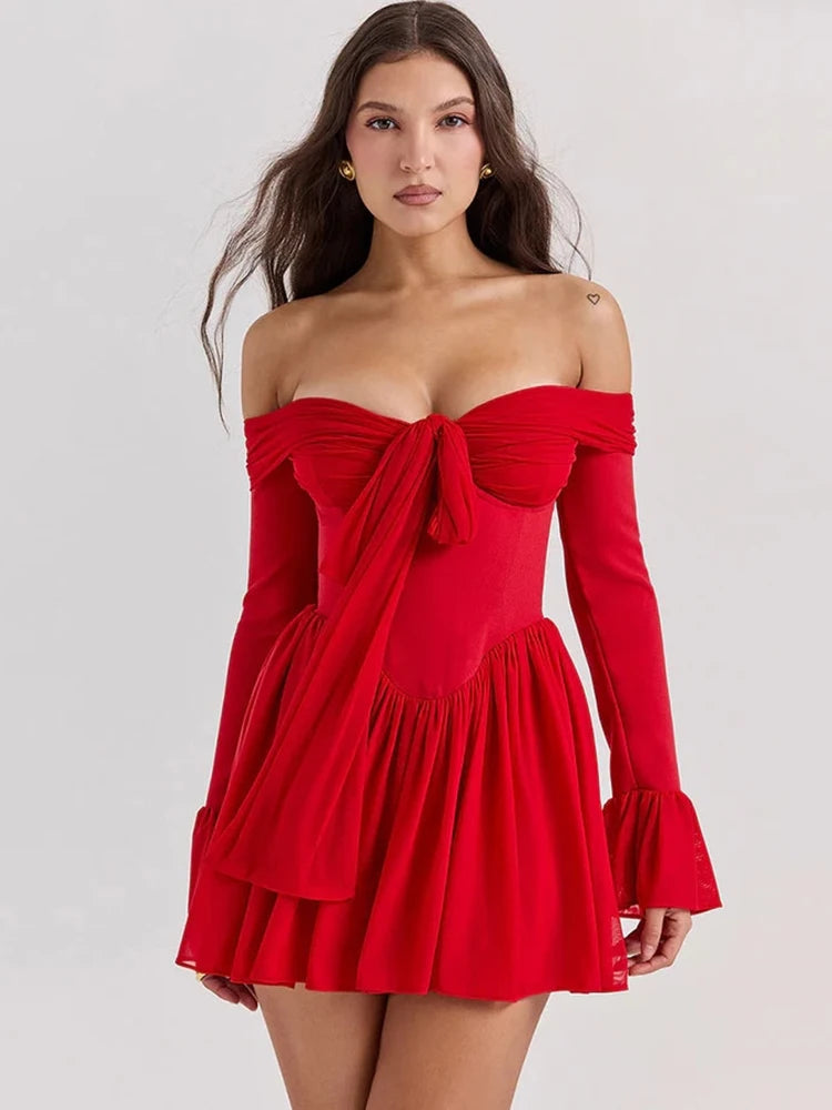 Trendy Online Boutiques Tie Front Strapless Corset Mini Dress