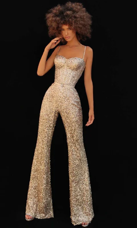 Online Boutiques Clothing Tarik Ediz - 51163 Fitted Sweetheart Jumpsuit