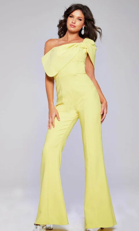 Stylish Savings Jovani 39961SC - Bow Detailed Asymmetric Jumpsuit