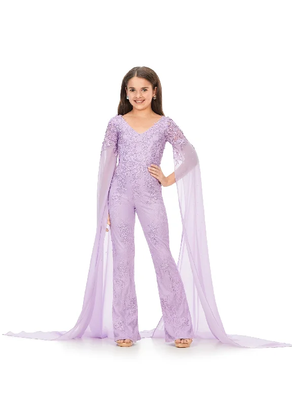 Unbeatable Prices Ashley Lauren Kids 8162 Size 14 Lilac Lace Girls Jumpsuit Formal Fun Fashion V Neck Chiffon