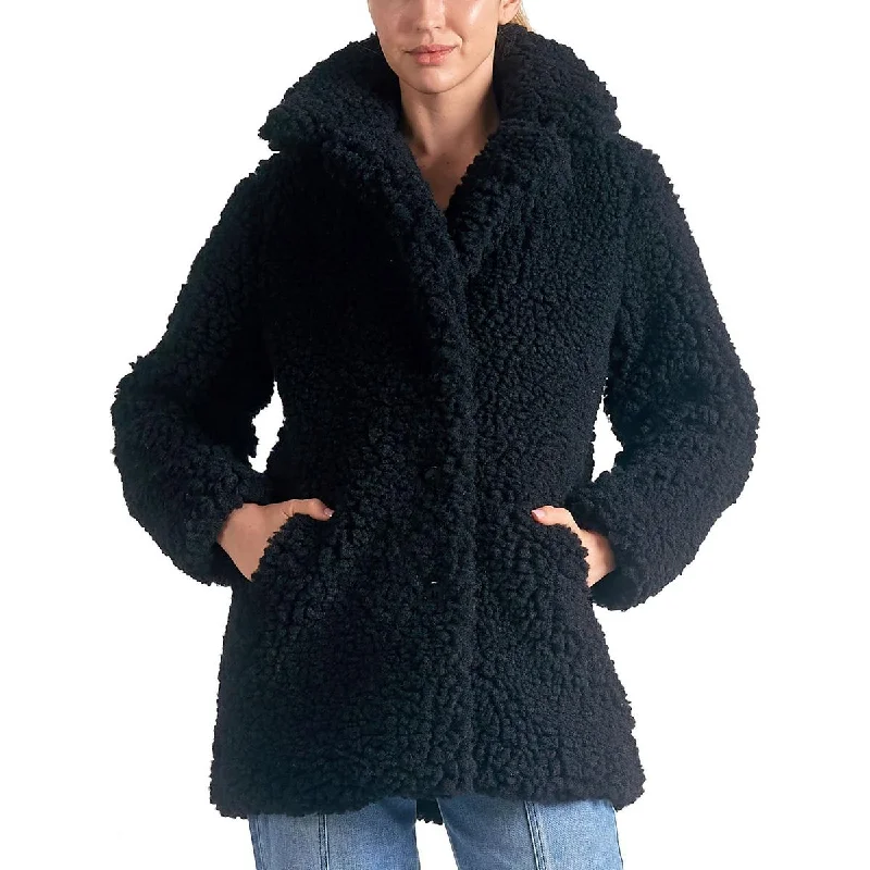 Womens Collar Faux Fur Faux Fur Coat