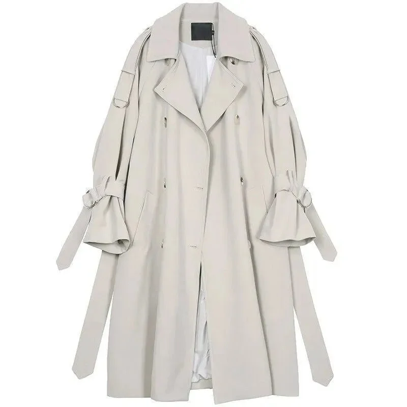 Trendy Online Boutiques Flared Sleeves Trench Coat For Women