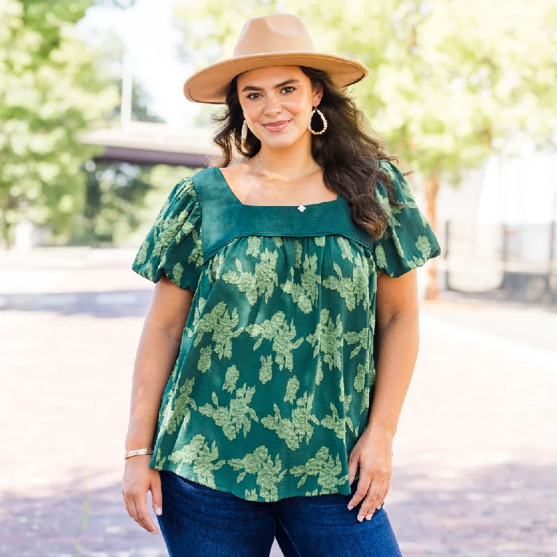 Boutique Dress Online Evergreen Trees Top, Deep Green