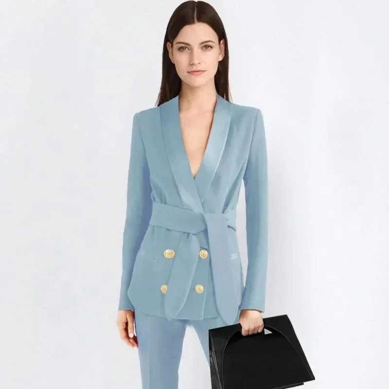 Embrace New Fashion Double Breasted Women Tuxedo Suit