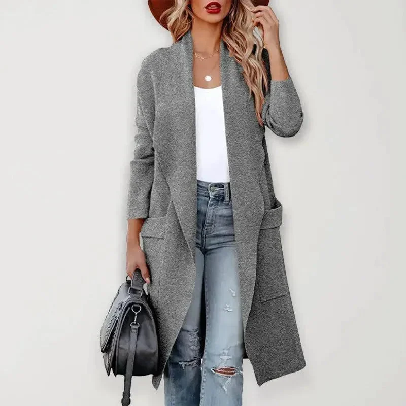 Clothes For Woman Women Casual Long Slim Woolen Overcoat