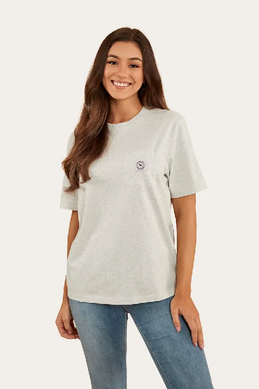 Break Fashion Norms Esther Womens Loose Fit T-Shirt - Light Grey Marle