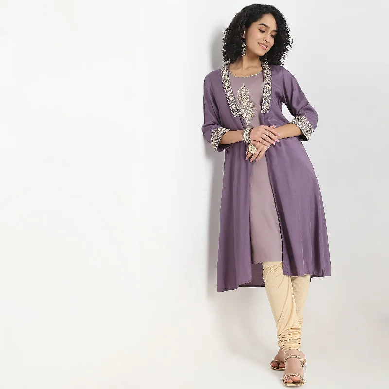 End of Season Sale Flare Fit Embellished Kurta