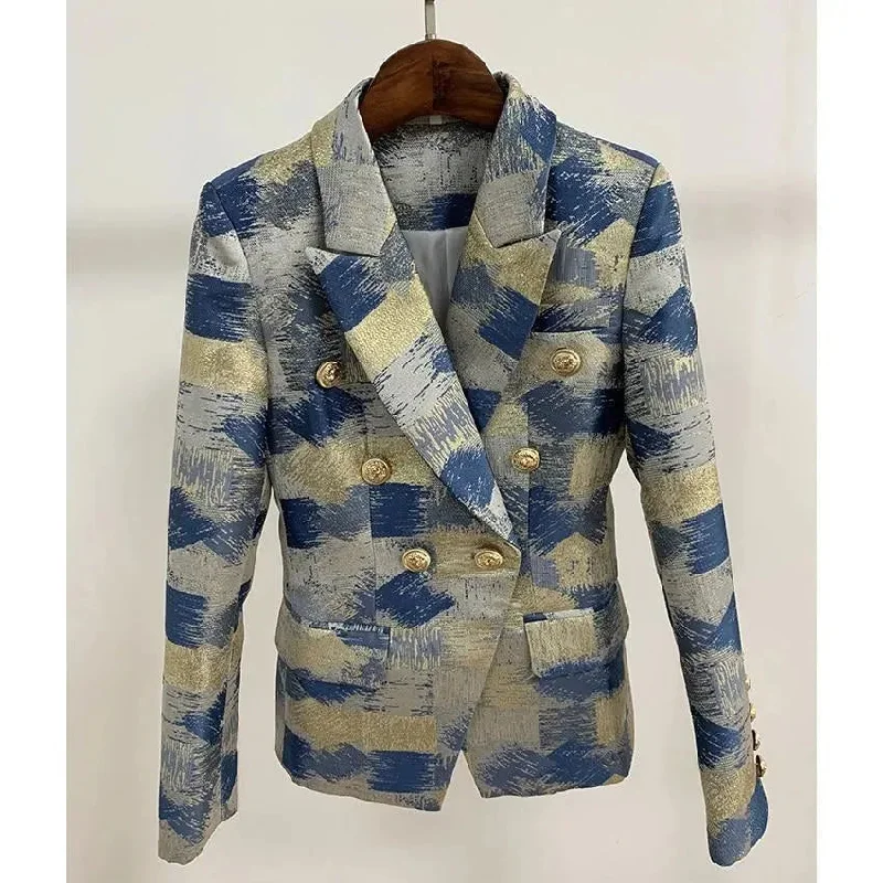 Trendy Attire For Her Jacquard Blazer Women - Casual - Printed