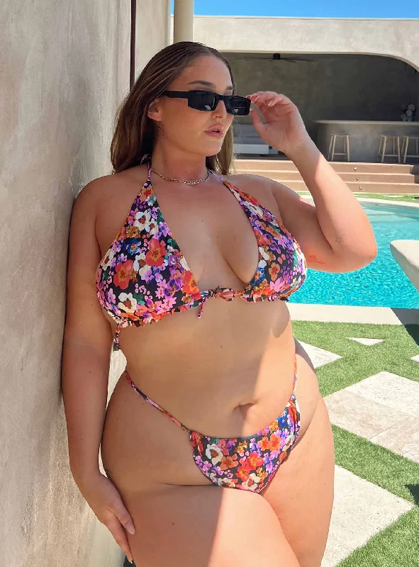 Exclusive Sale Summer Bikini Bottoms Floral Multi Curve