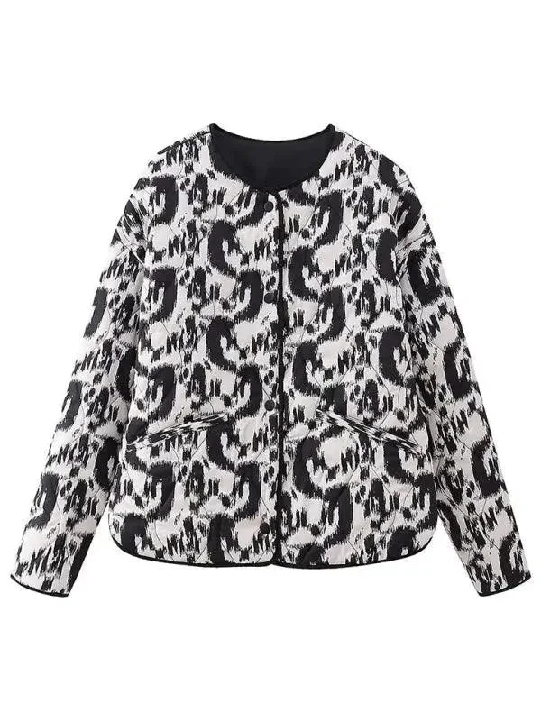 Stylish Looks Printed Women Quilted Coat