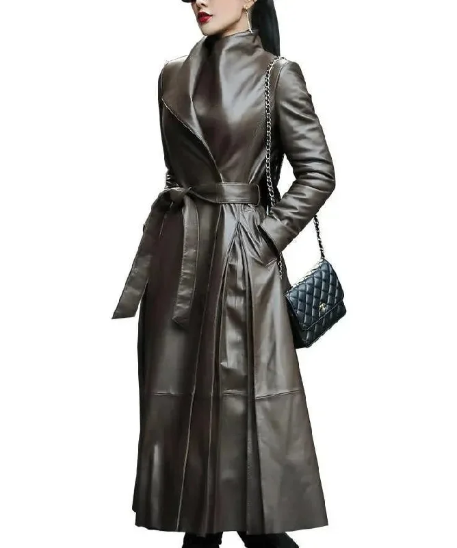 Crazy Discounts, Hurry Up Venice Leather Trench Coat For Women