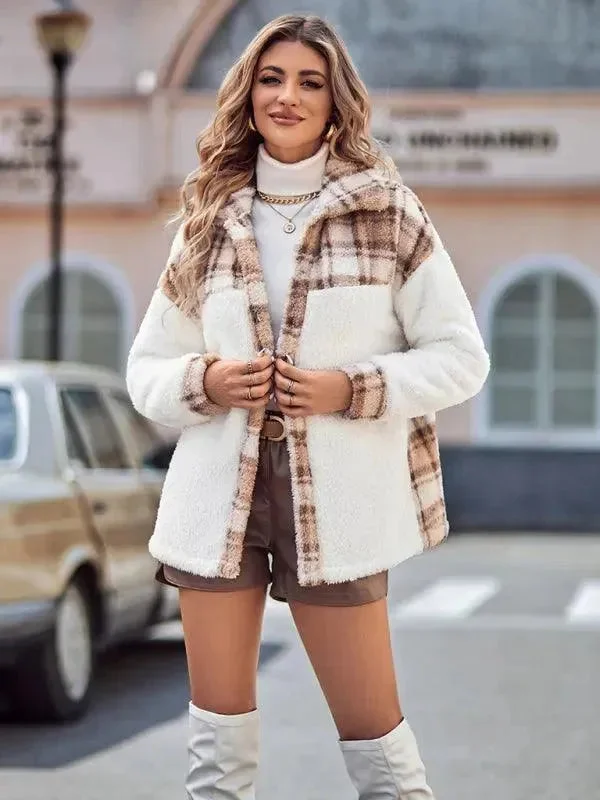 Timeless Elegance Redefined Plaid Hooded Loose Women’s Coat